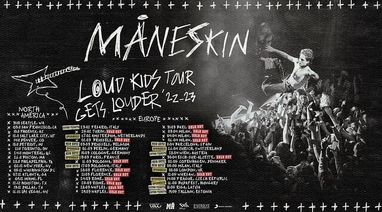 Tour Dates-2023-Måneskin-Rush! Released 23-01-20